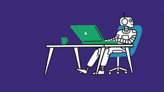 Roboter am Laptop
