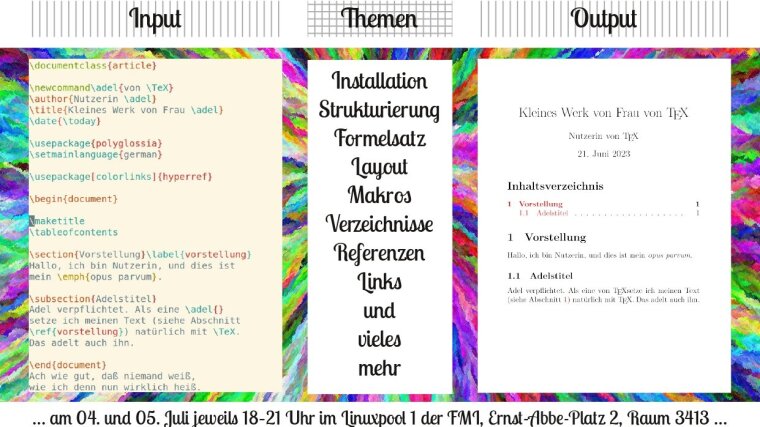 Infos zum LaTeX-Workshop im Juni 2023.